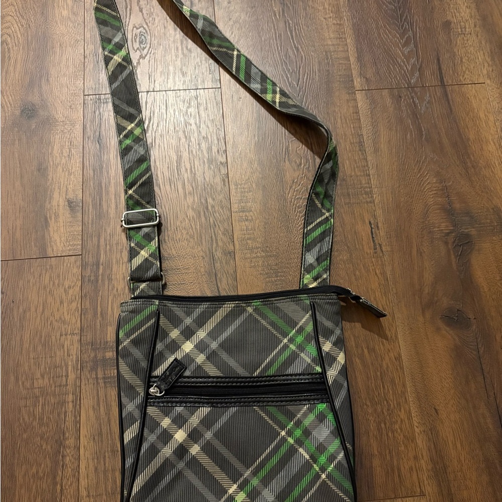 Thirty-One Black and Green Crossbody Bag